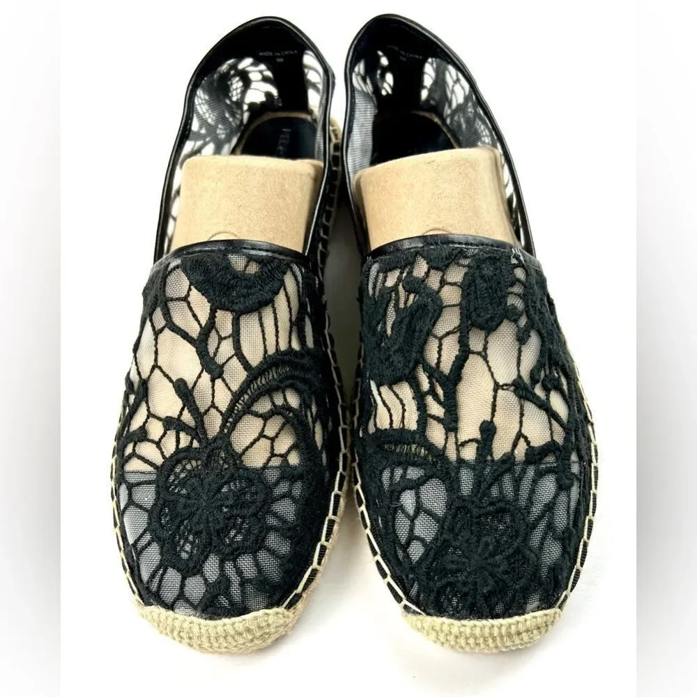 Rebecca Minkoff Jenny Black and Tan Espadrille Flats